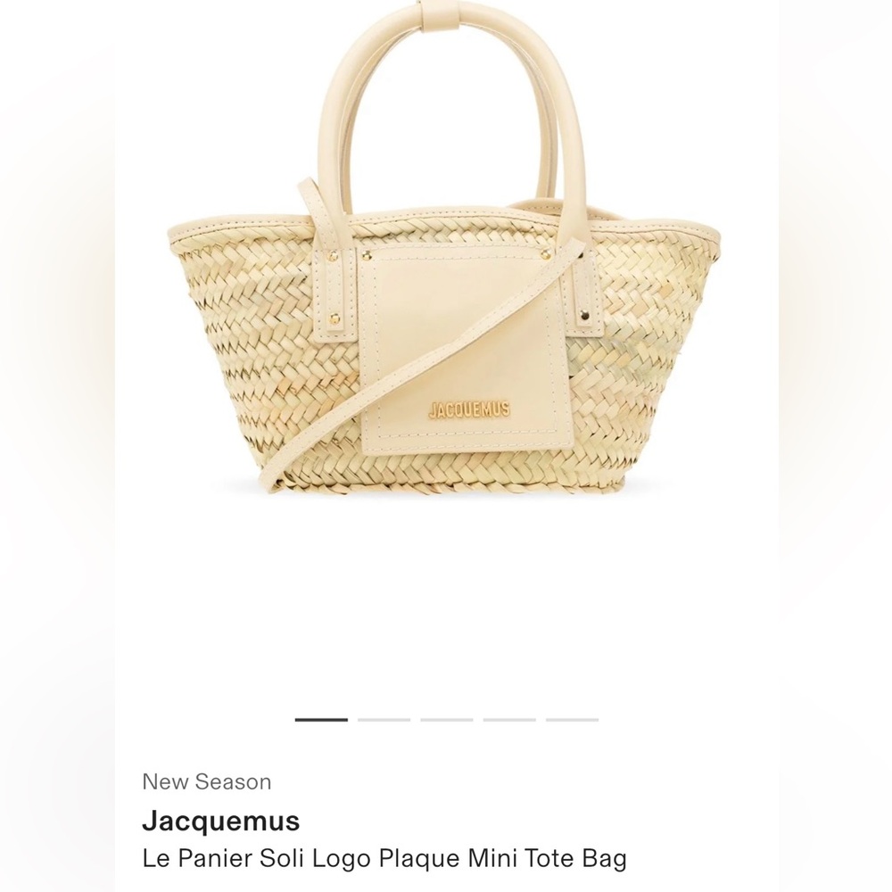 Authentic Jacquemus Cream Le Panier Soli Tote Bag